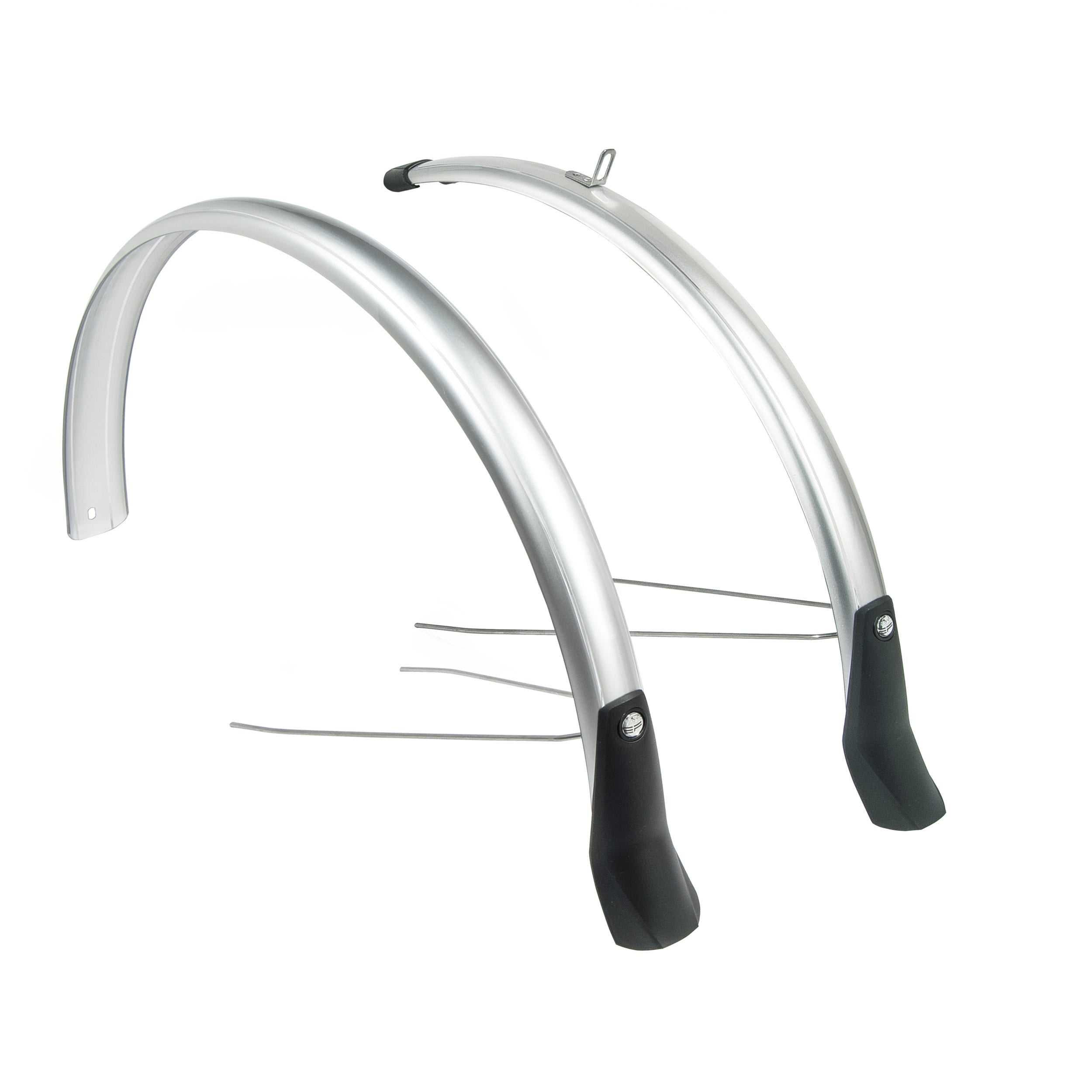 spatbordenset Snello 28 inch 46 mm kunststof zilver