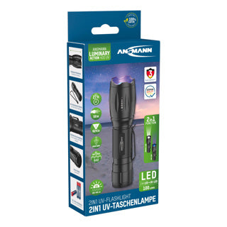 Ansmann zaklamp uv en led incl 3 aaa batterijen | 2 stuks