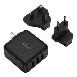 Usb reisoplader 15w met verwisslbare ac-stekkers