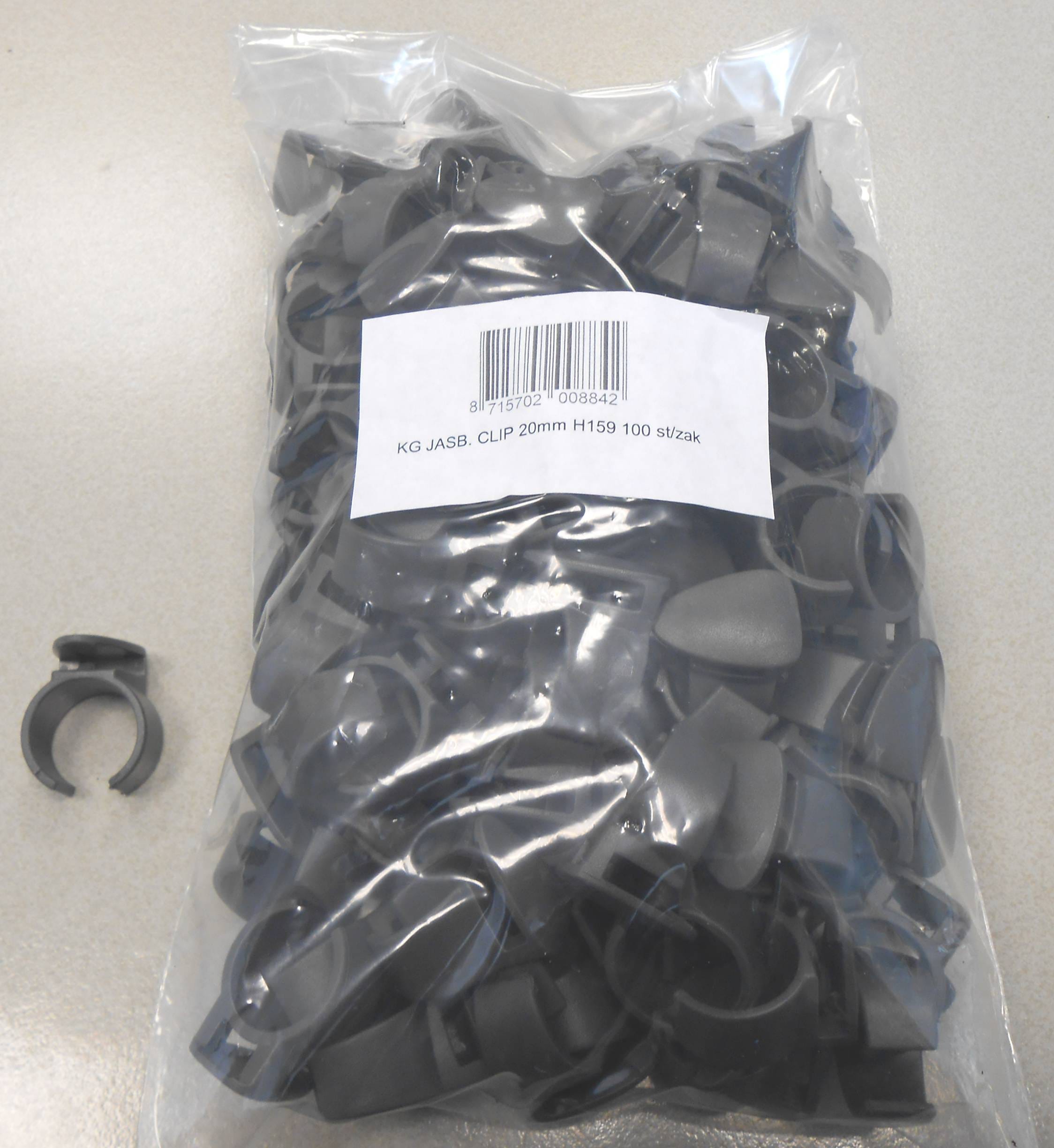 Hesling jasbd hes clip 20mm grijs pvc ds a 10