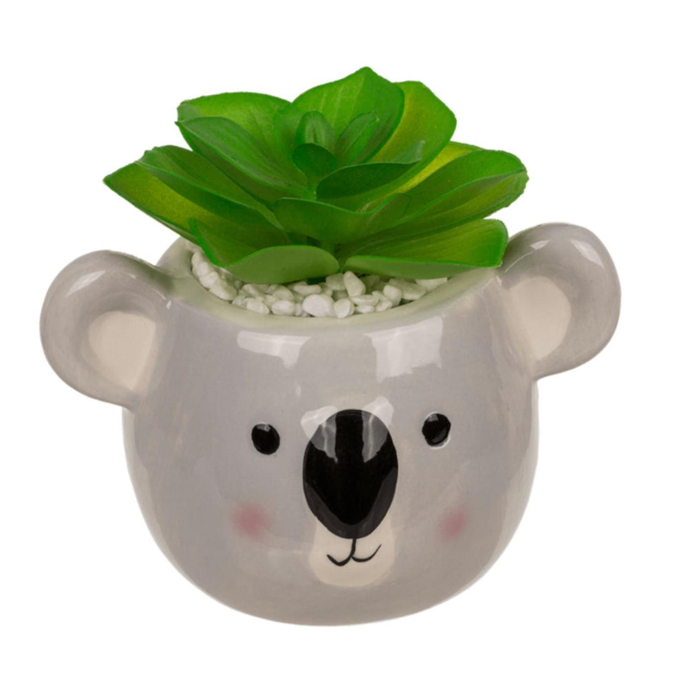 Ootb deco vetplant in keramieken pot, luiaard of koala 14x7x9cm