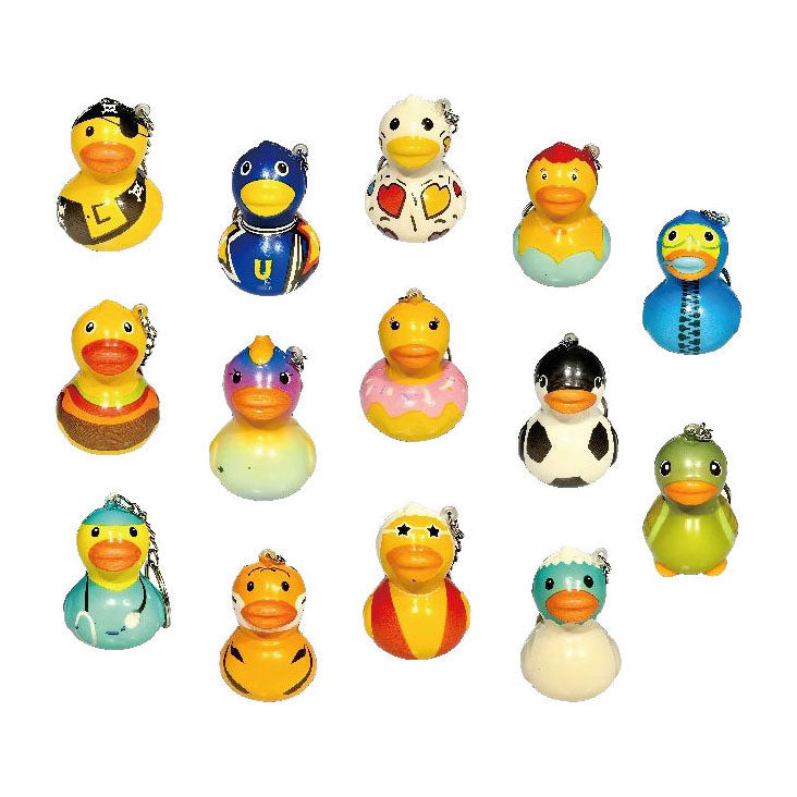 Duckiez sleutelhanger eendje foam gekleurd - 24st