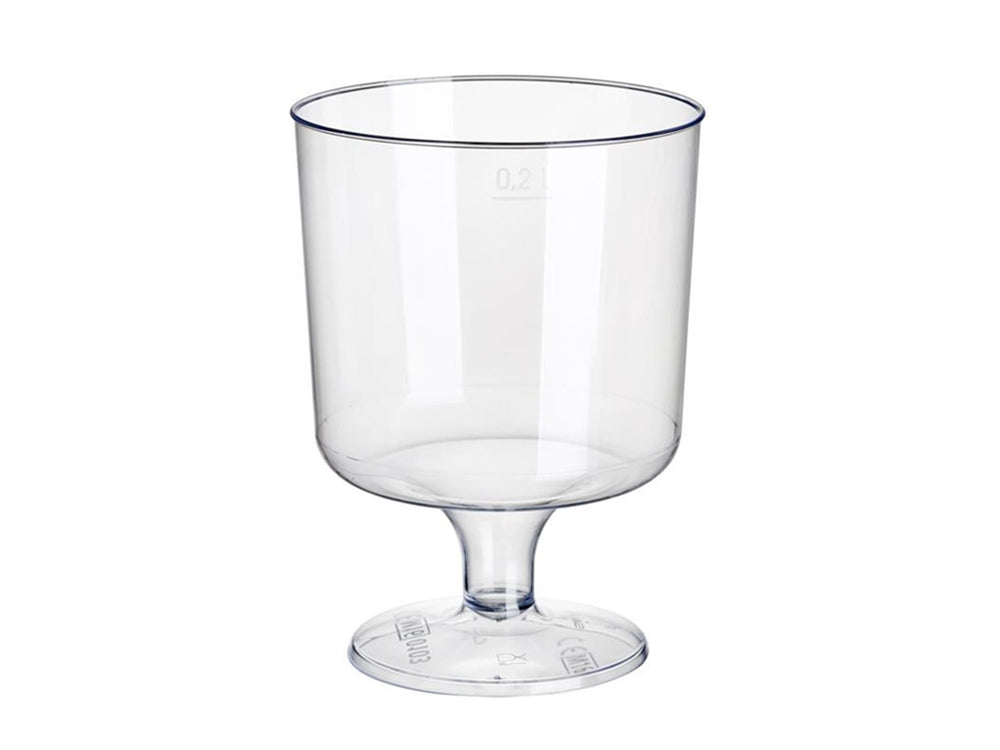 Papstar plastic wijnglazen met voet 200ml ã˜7,2x10cm glashelder gemaakt van recyclebaar ps