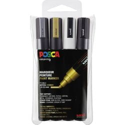 Lakmarker posca pc-5m kleurenassortiment 4 stuks