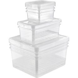 Opbergbak keeeper 30050 3 x 1,7 l 2 x 5,6 l 3 x 18 transparant
