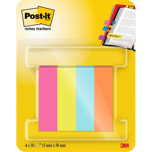 Post-it indexen papier 670-4-pop blauw, groen, oranje, roze