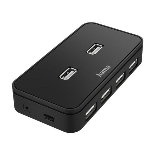 Usb-hub hama met voeding 200123 7 poorten zwart