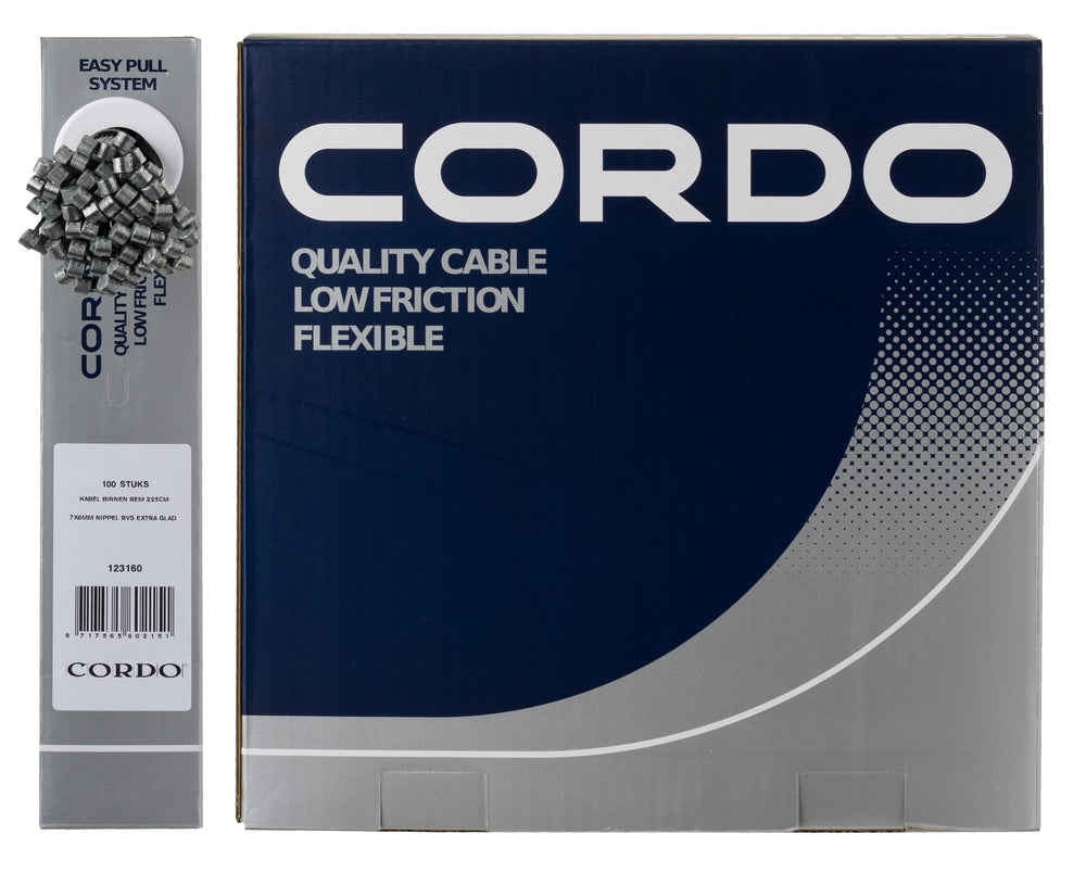 Cordo cable binnenkabel rem 225cm ã˜1,5mm + 7x6mm ton nippel rvs extra glad werkplaats (100)