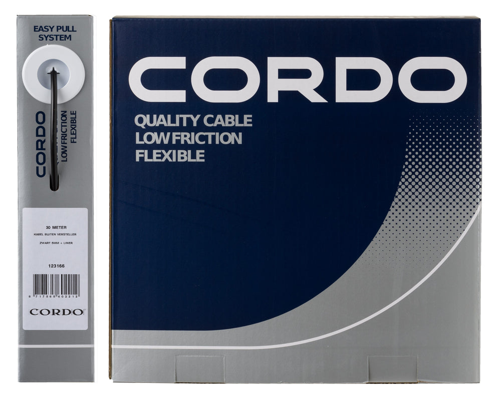 Cordo cable buitenkabel versteller zwart 5mm 30 meter + liner werkplaats