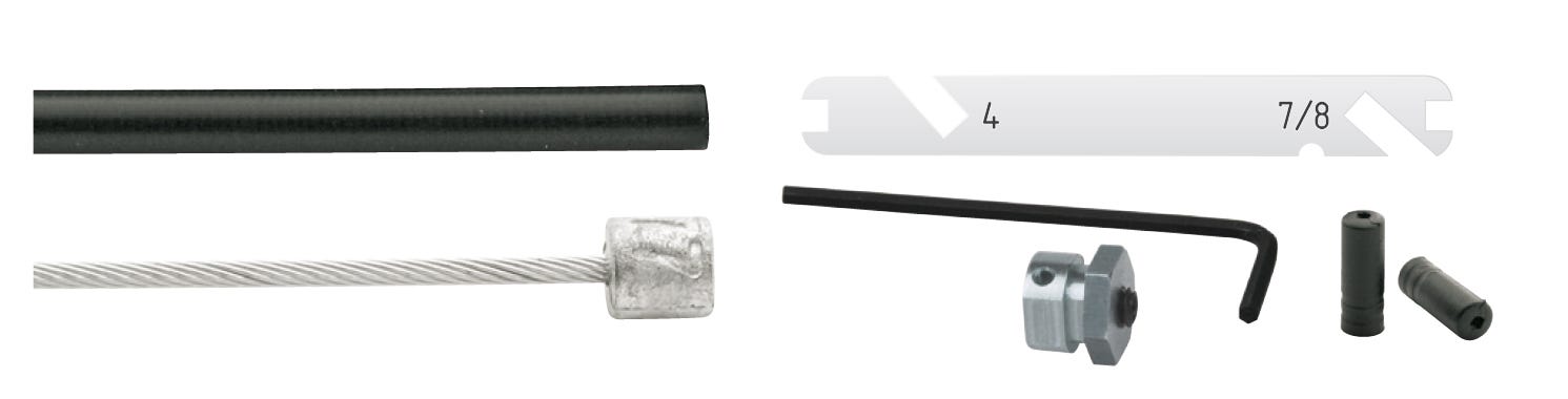 Cordo kabelset kabelset versteller nexus 4 7 8 speed zilver 170cm 225cm rvs