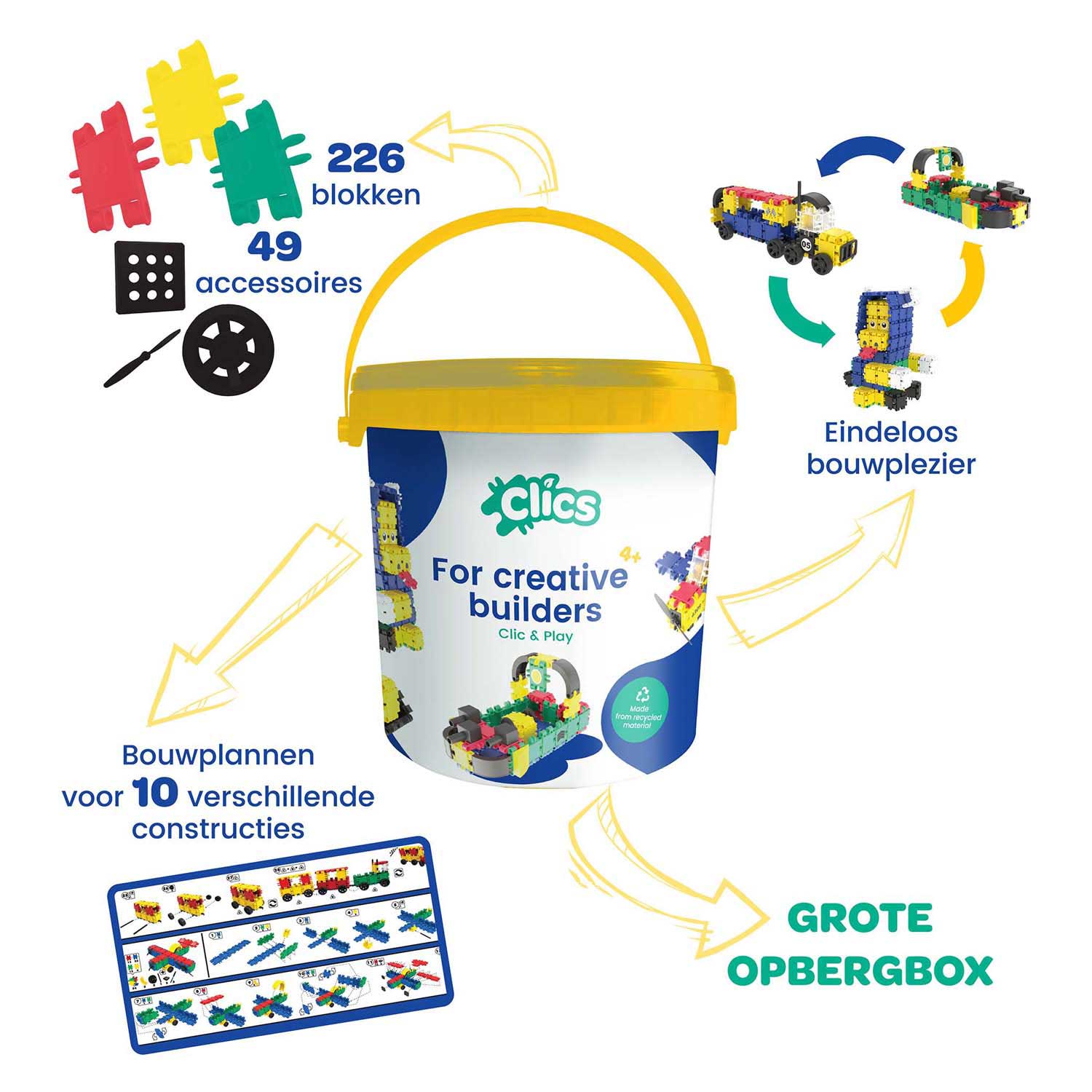 Clics Bouwblokken Bouwset 10in1