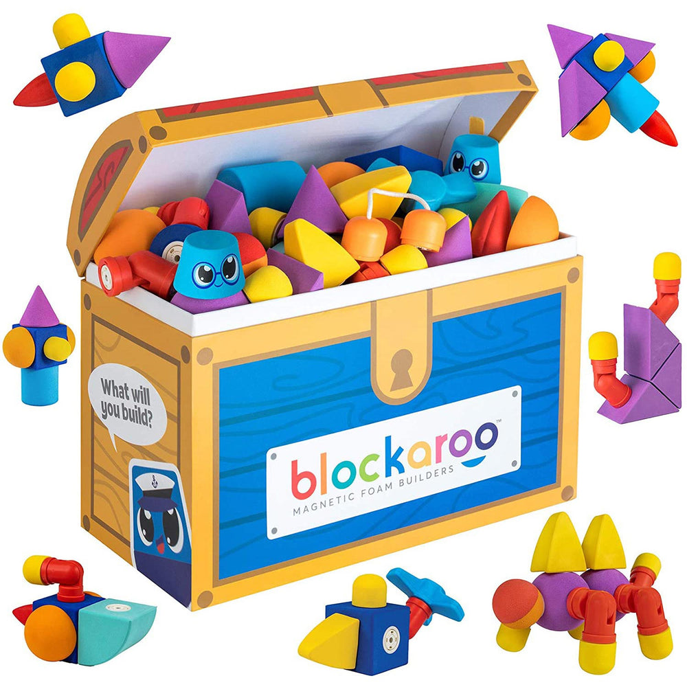 Blockaroo Magnetisch Schuim Blokken Schatkist Box, 100dlg.