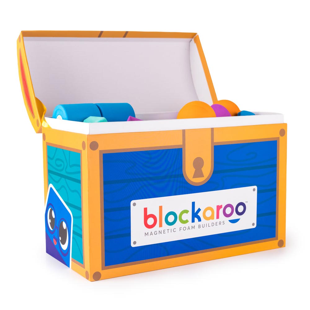 Blockaroo magnetische foam blokken schatkistdoos, 100dlg.