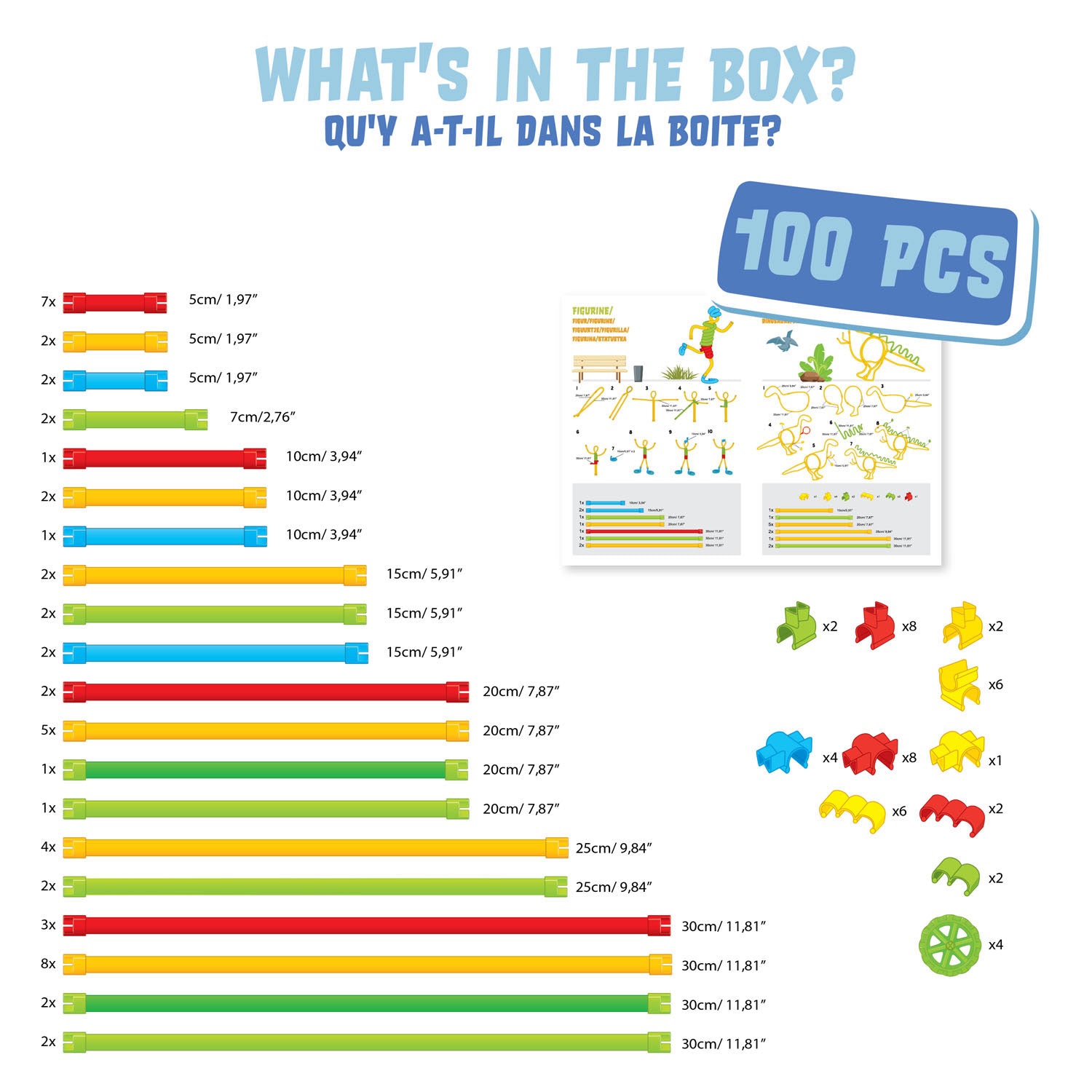 Spaghetteez 3D Art Flexibele Bouwstaafjes, 100dlg.