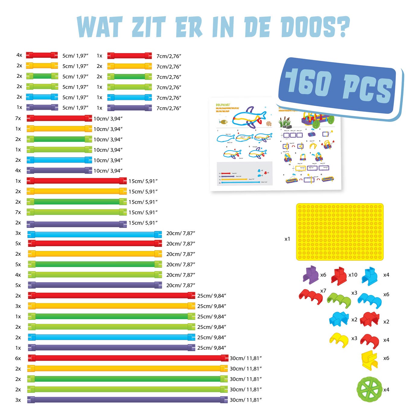 Spaghetteez 3D Art Flexibele Bouwstaafjes, 160dlg.