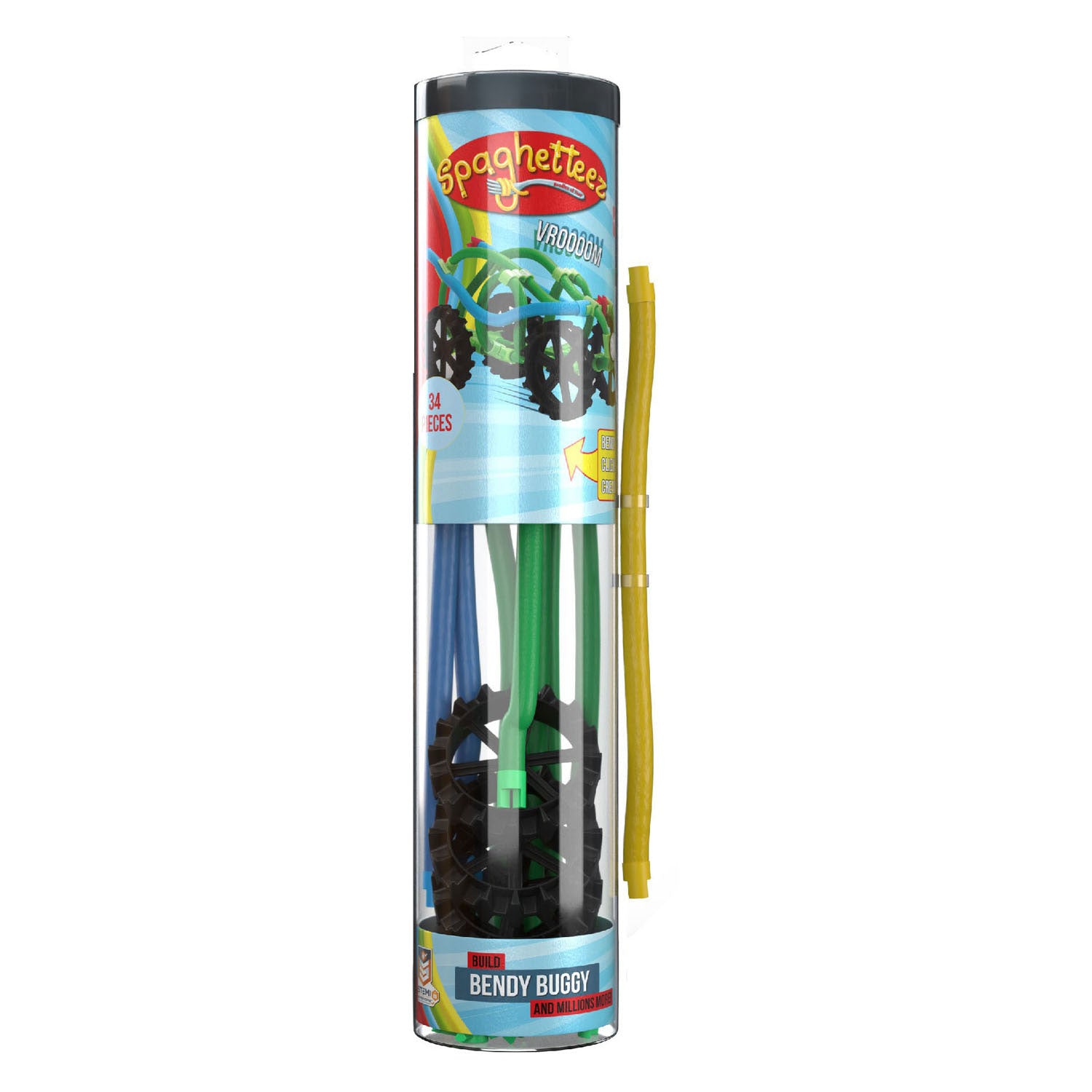 Clics spaghetteez buigbuggy flexibele bouwstaafjes, 34dlg.