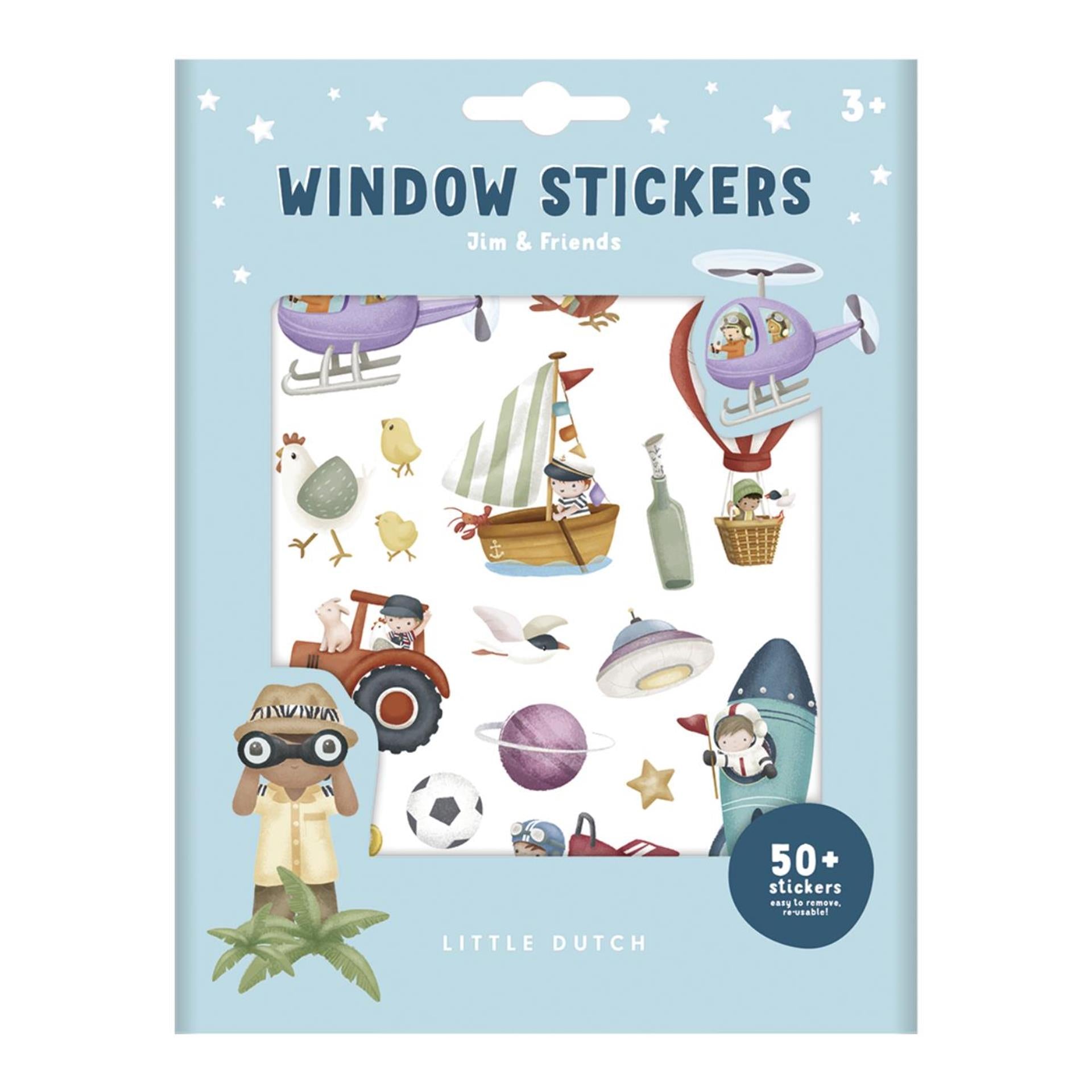 Little Dutch raamstickers Jim Friends