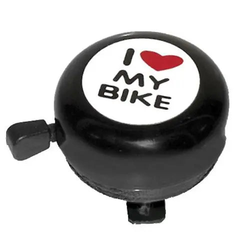 Messingschlager absolut bell ø 54mm with sticker i love my bike black