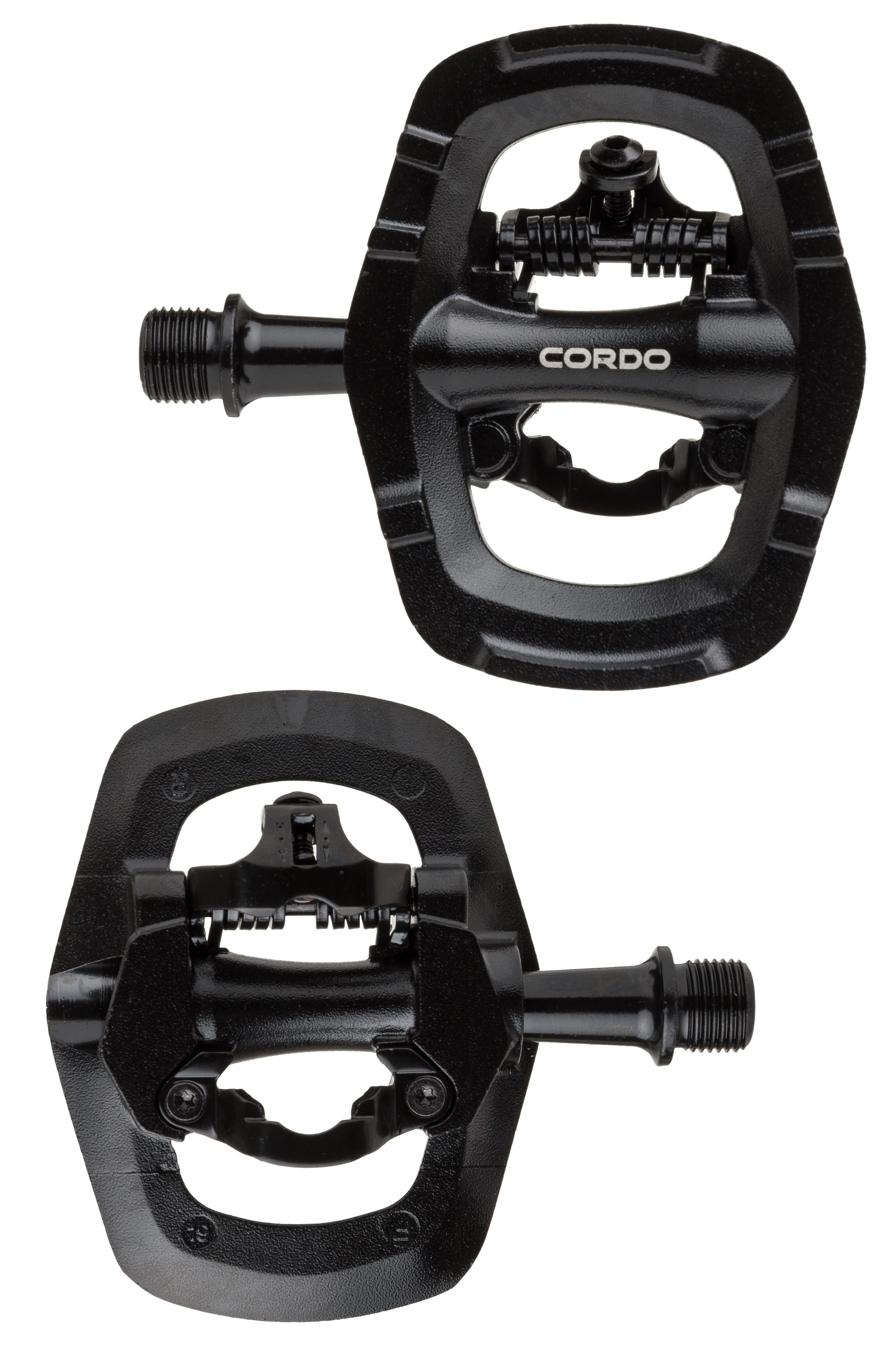 Cordo double - mtb pedalen - spd klikpedalen - multifunctionele platformpedalen - zwart