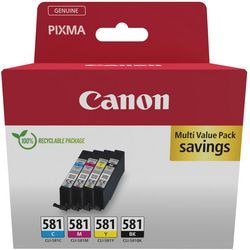 Inktcartridge canon 2103c006 581 cyaan, geel, magenta, zwart