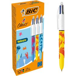 Bic balpen 4 colours velours 12 stuks