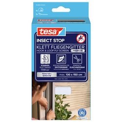 Tesa insect stop h l fly screen premium for windows - hor met sterke klittenband, verwijderbaar zonder resten, op maat snijden - 130 x 150 cm - wit (lichte privacy)