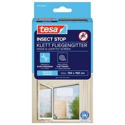 Tesa insect stop h l fly screen for window - hor met klittenband, op maat snijden, zonder boren - 1 net - 130 x 150 cm - wit (lichte privacy)