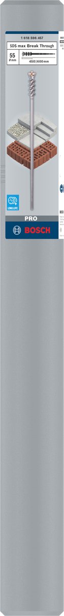Bosch pro sds max-9 break through boor, 55 x 450 x 600 mm