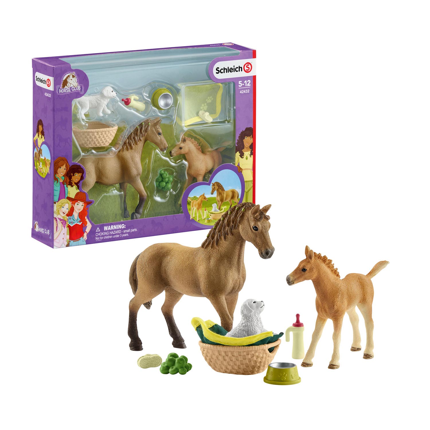 schleich PAARDENCLUB Babydieren Verzorgingsset 42432