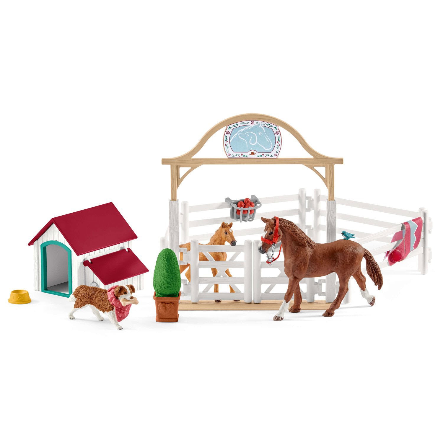 Schleich PAARDENCLUB Hannah's Gasten met Ruby Hond 42458