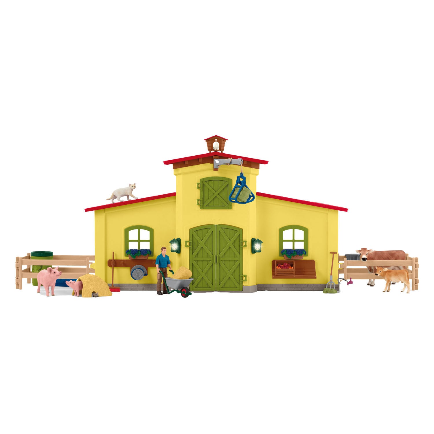 Schleich farm world - grote stal, geel speelfiguur