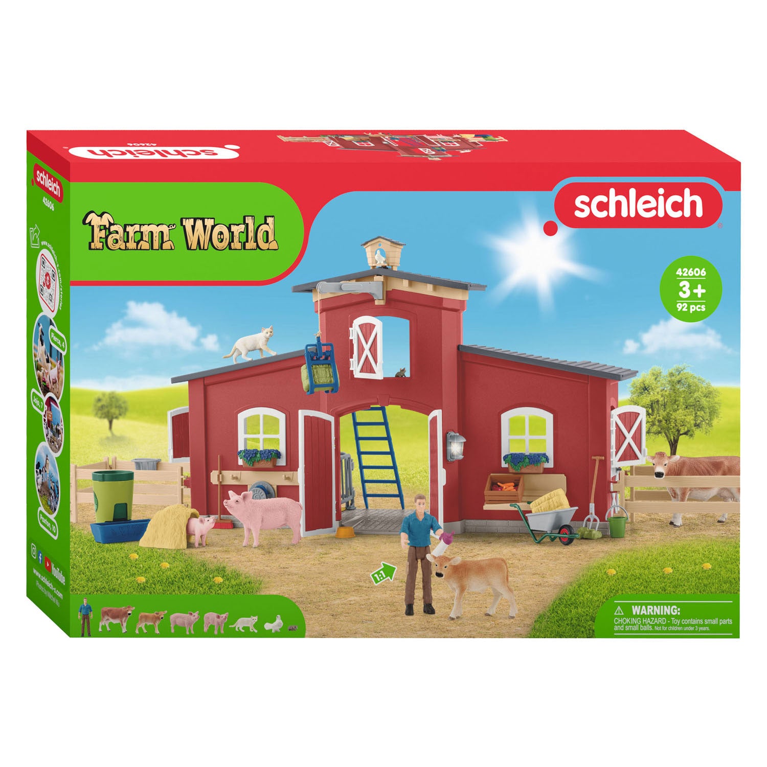 Schleich farm world grote stal rood 42606