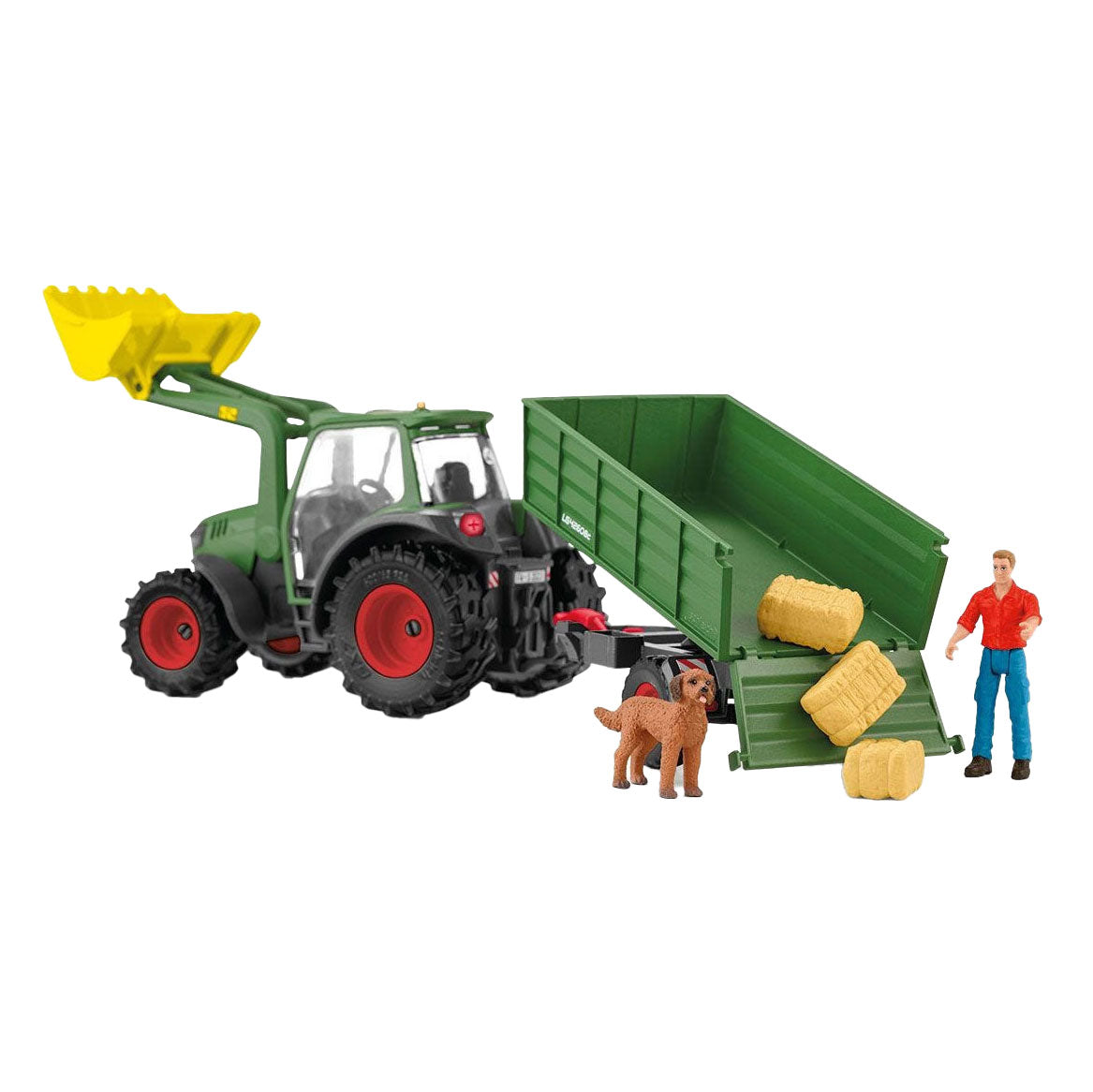 Schleich farm world tractor met aanhanger 42608