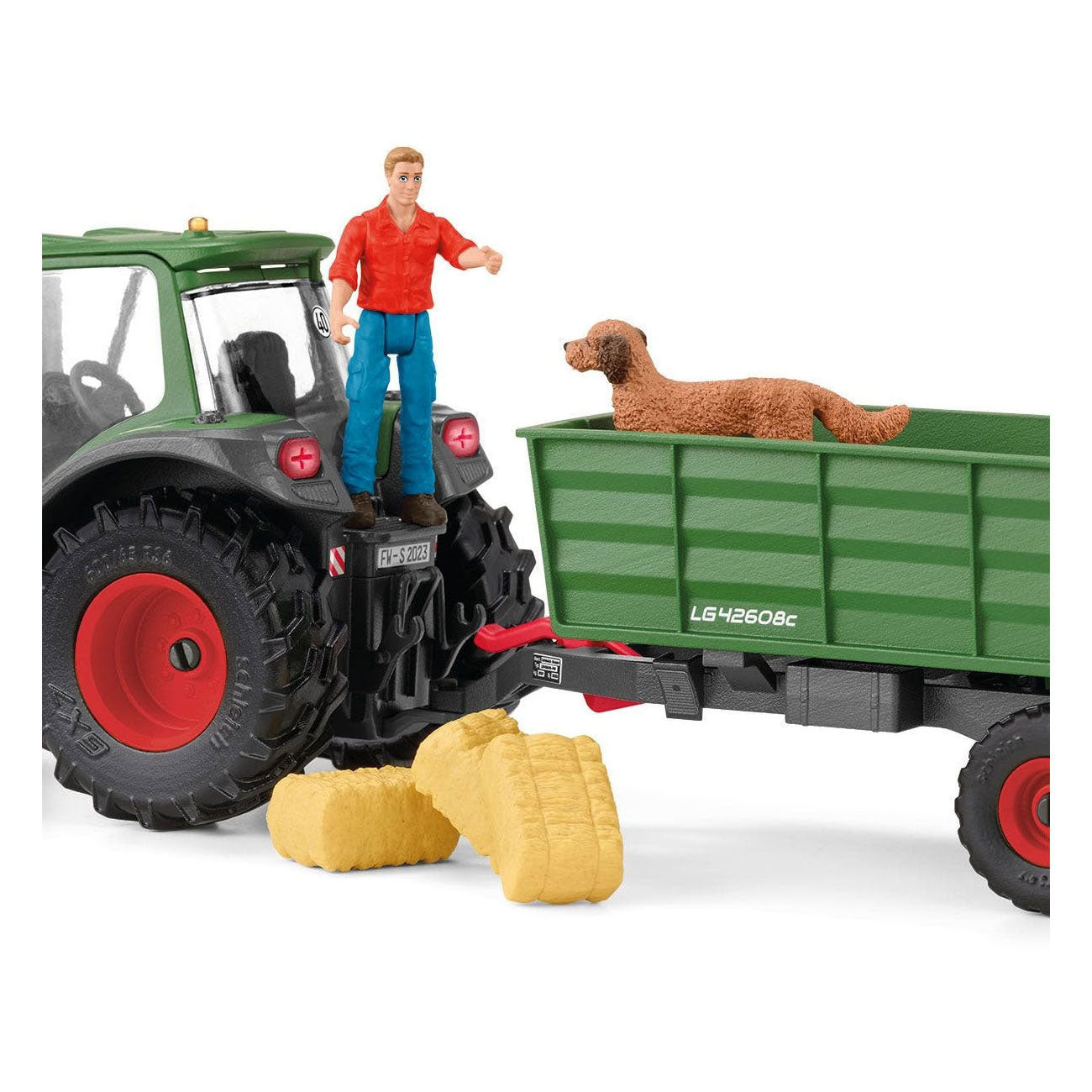 Schleich farm world tractor met aanhanger 42608
