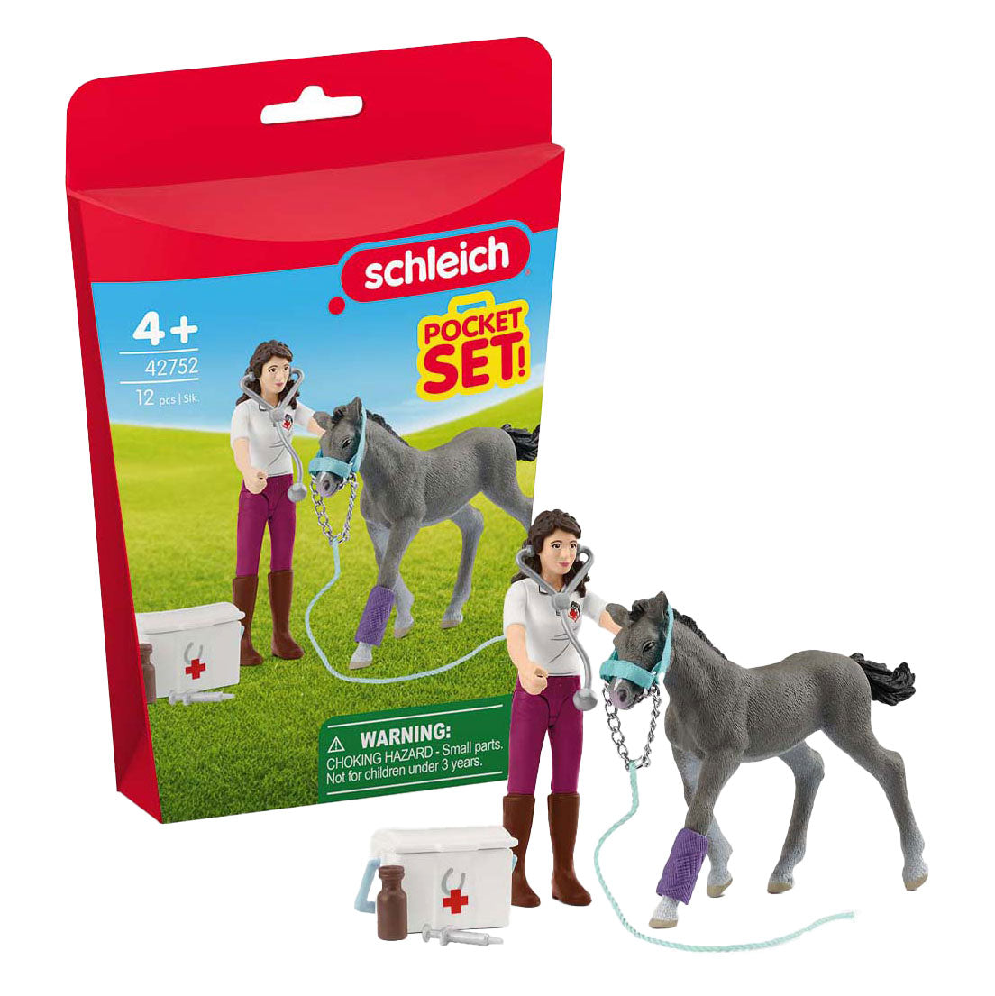 Schleich paardenclub mevrouw kramer met veulen 42752