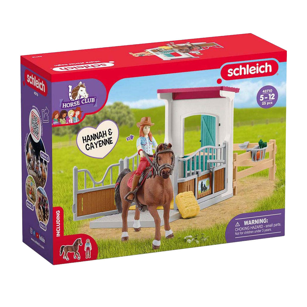 Schleich paardenclub paardenbox met hannah en cayennepeper 42710