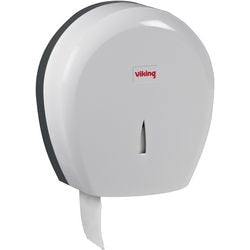 Toiletpapierdispenser viking jumbo 400 wit kunststof afsluitbaar