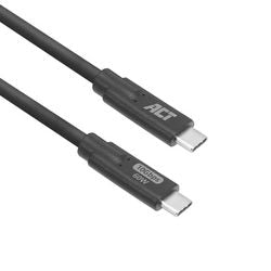 Usb-c-kabel act usb-c mannelijk usb-c mannelijk 3 m zwart