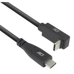 Usb-c-kabel act usb-c mannelijk usb-c mannelijk 0,5 m zwart