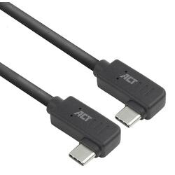 Usb-c-kabel act usb-c mannelijk usb-c mannelijk 2 m zwart