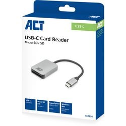 ACT Connectiviteit USB-C kaartlezer voor SD en micro SD, SD 4.0 UHS-I