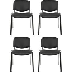 Bezoekersstoel viking d5c in zwart chroom stapelbaar 5 stuks