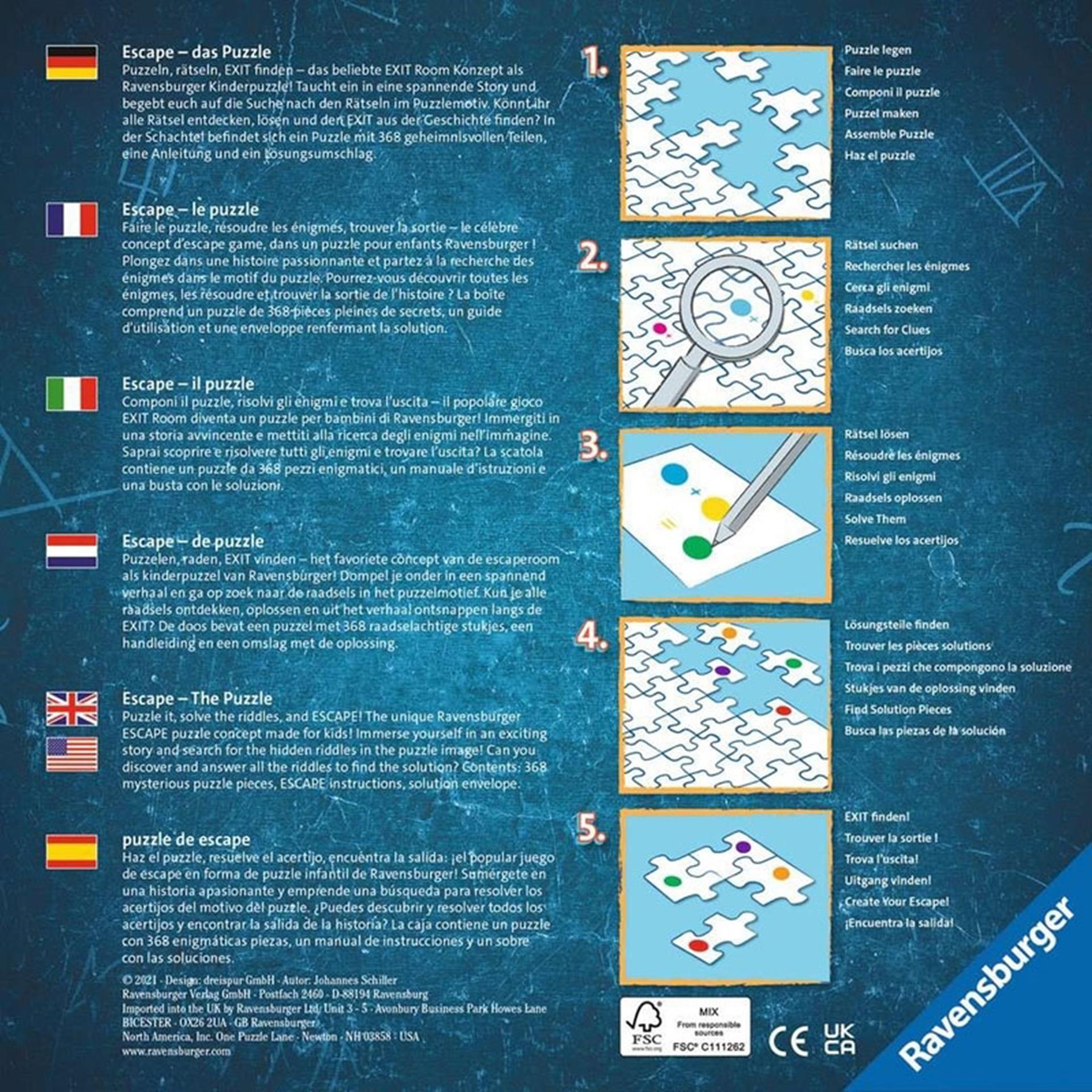 Ravensburger puzzel 368 pcs escape kids-magic forest