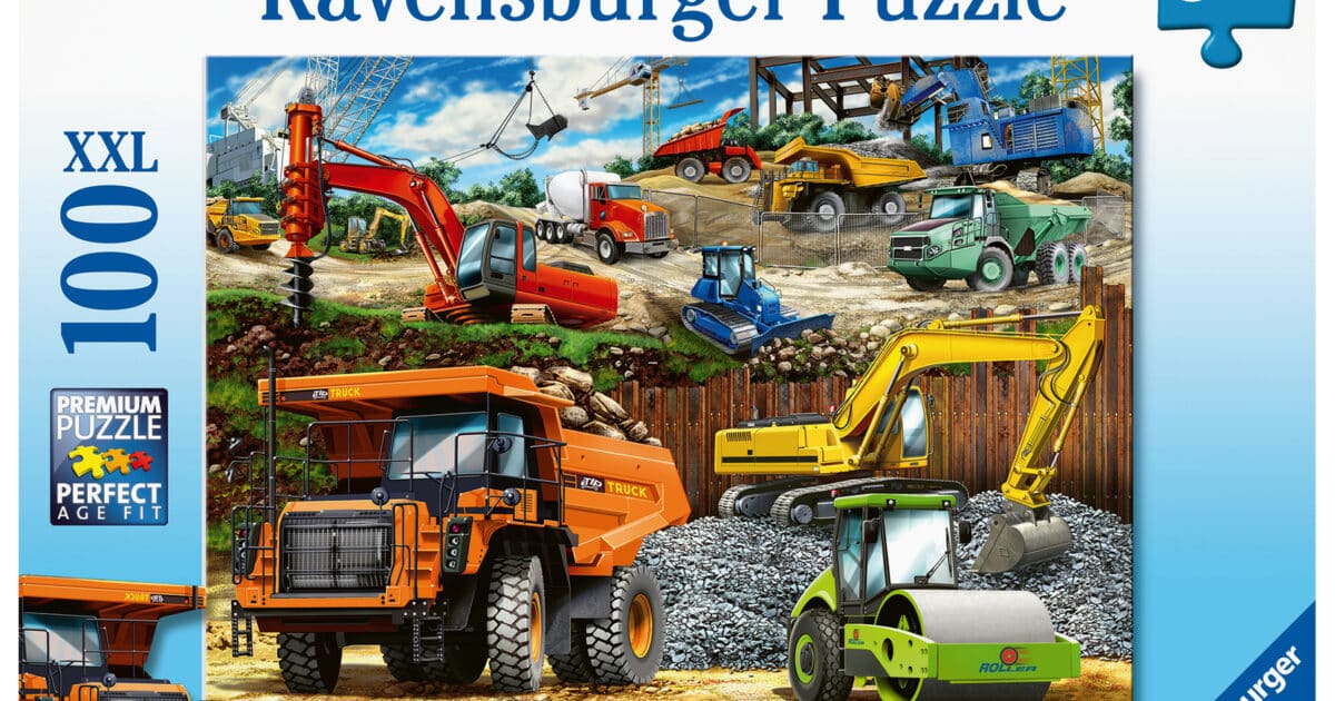 Ravensburger puzzel bouwvoertuigen - legpuzzel - 100 stukjes