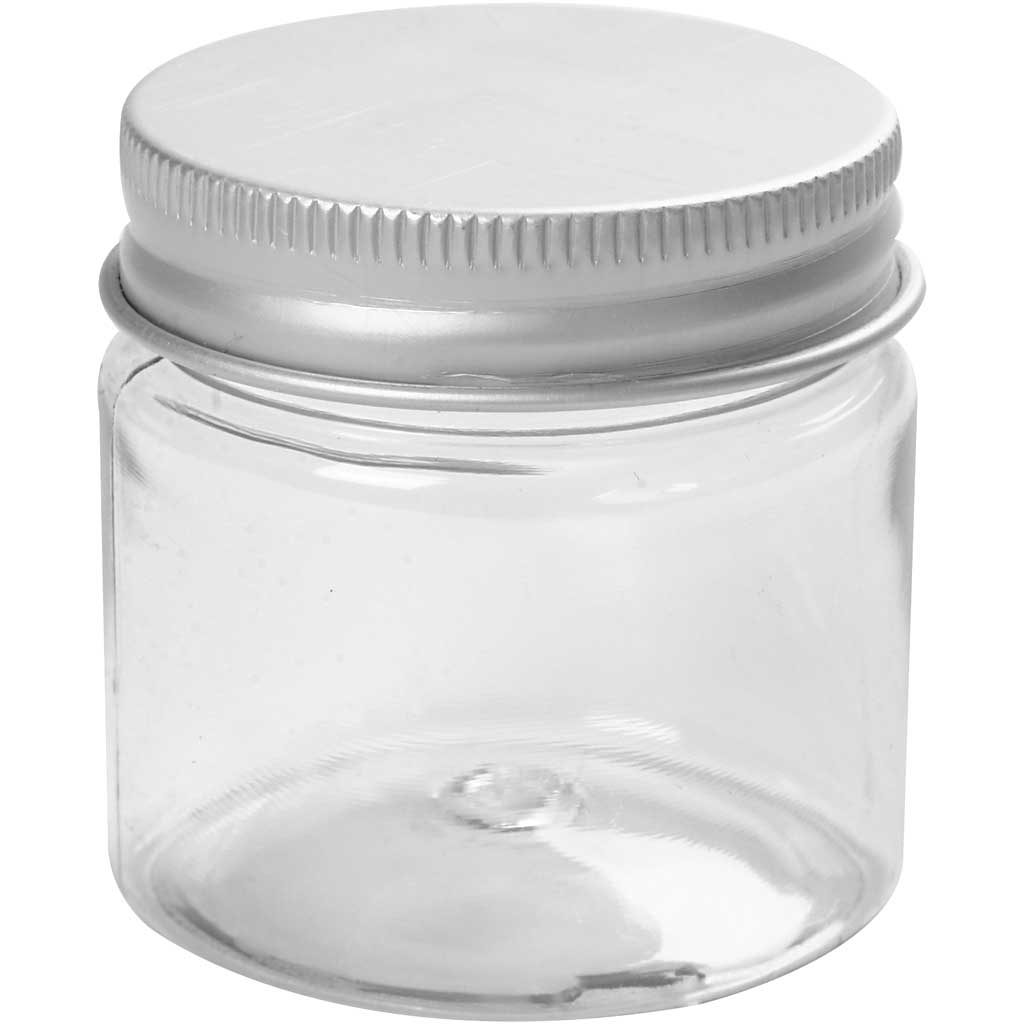 Potje met schroefdop, h: 45 mm, d 44 mm, 50 ml, 10 stuk 1 doos