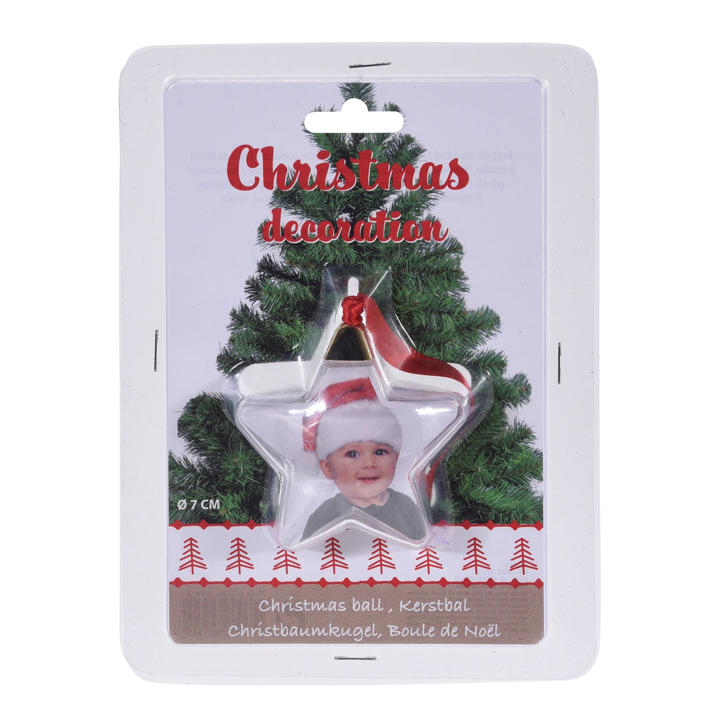 Kerstbal met fotohouder