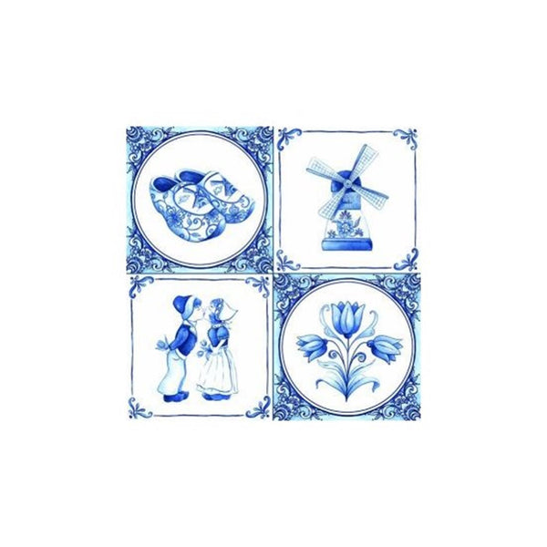 Ambiente servetten holland delfts blauwe tegels 33cm 20 stuks