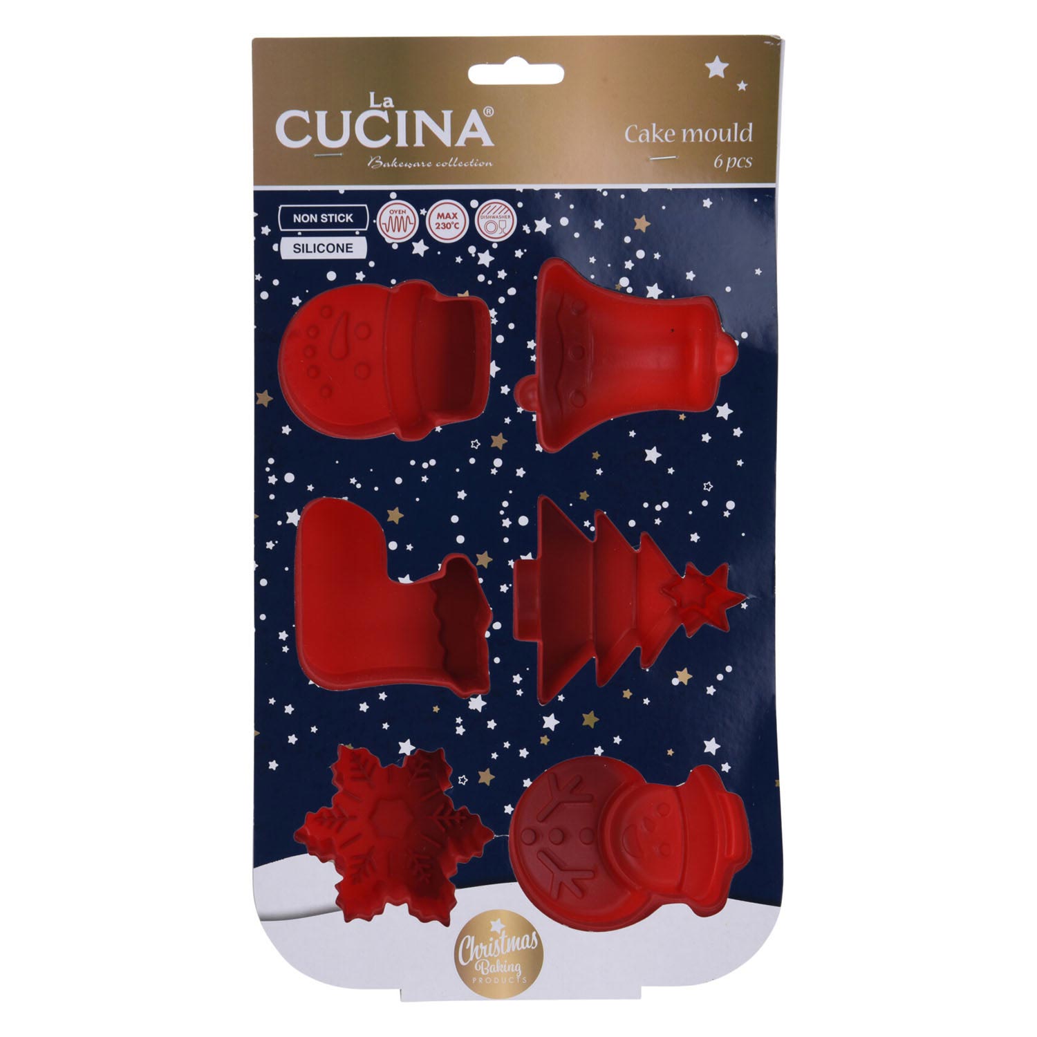 Taart Bakvorm Kerst, 6st.
