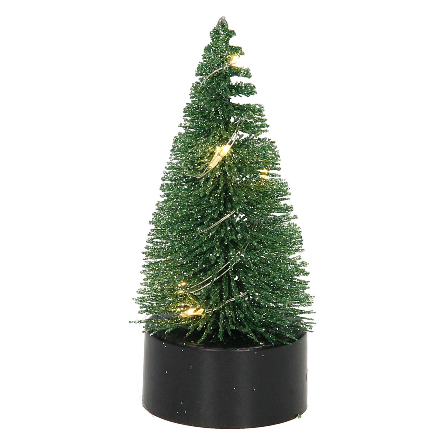 Kerstboom glitter led, 10cm