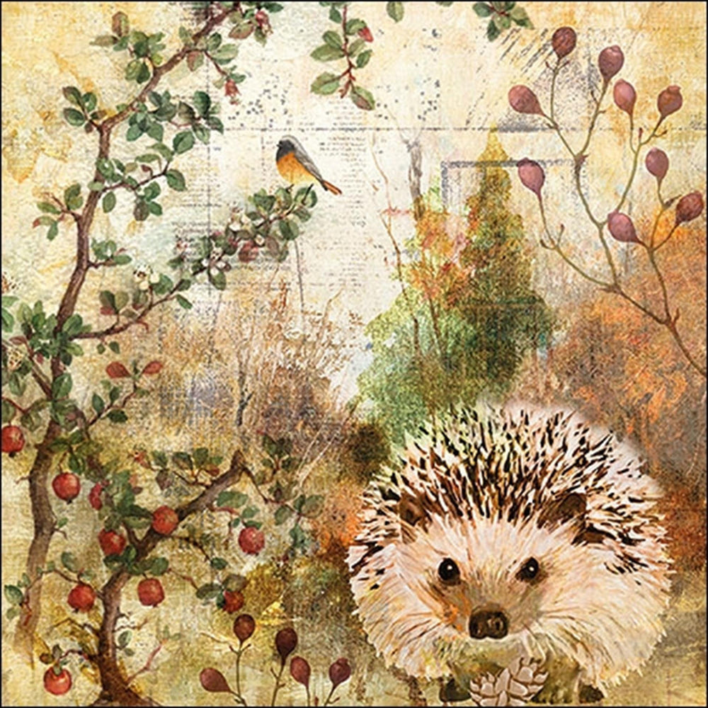 Ambiente servetten 25x25cm autumn hedgehog 20 stuks